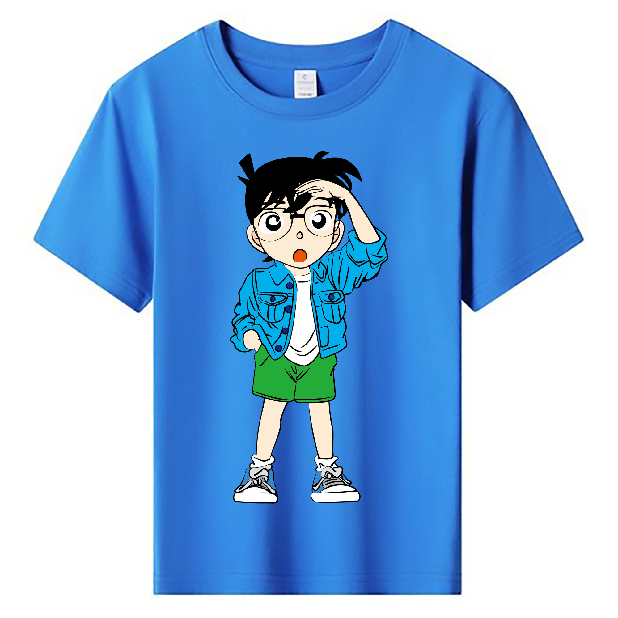 （画像用） 名探偵コナン 江戸川 コナン Detective Conan Conan Edogawa 綿100％キッズTシャツ（フロントプリント）